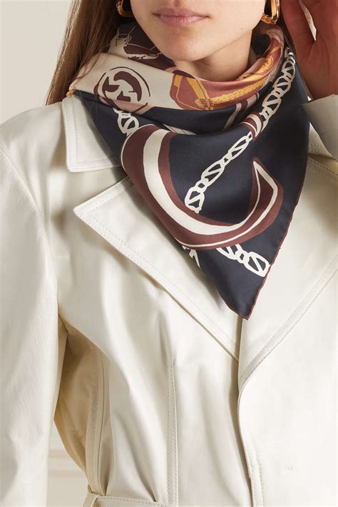 gucci silk twill scarf